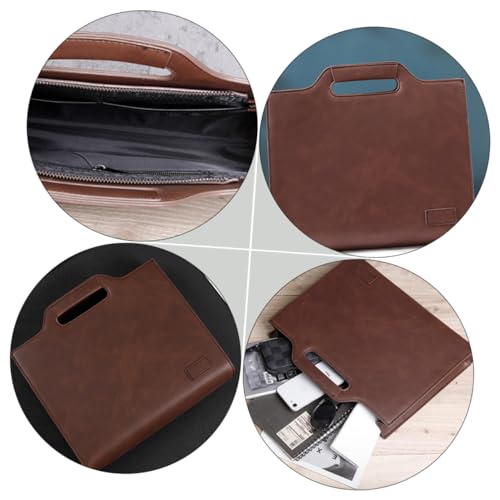 Retro Style Pu Messenger Bag Briefcase for Documents and Vintage Business Tote for Men and Women Lightweight and Storage2