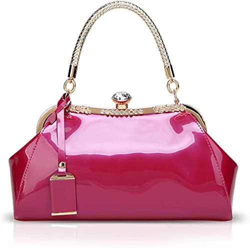 Bolso Tote de charol brillante con asa superior para mujer miniatura 1
