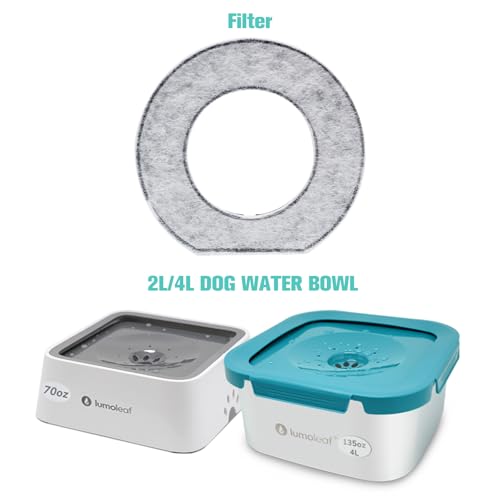 LumoLeaf Ersatzfilter für 2 l Haustier Wassernapf Kokosnuss Aktivkohle Filter für Hund Wasserspender (Weiß, 2 Pack)