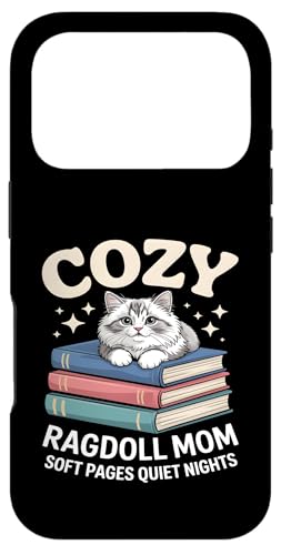 Cozy Book Lover Ragdoll Mom �\�t�g�y�[�W �Â��Ȗ� �X�}�z�P�[�X iPhone 17 Pro �p