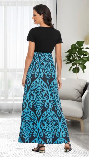 Image of Mommy Jennie Women's Maxi Dresses Short Sleeve Long Casual Summer Sundresses