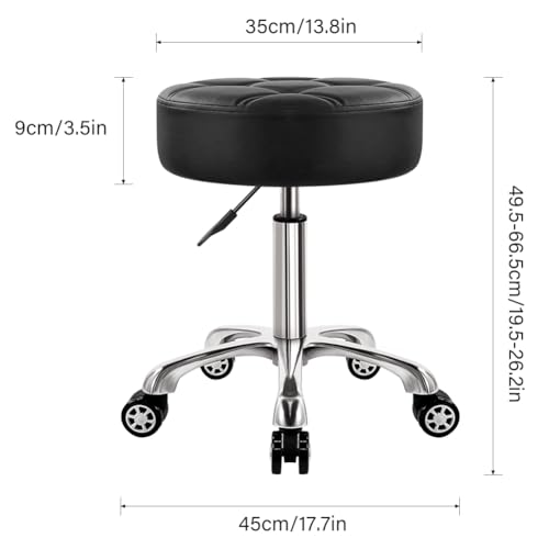 WKWKER Banqueta de rodinhas resistente com rodas com elevação hidráulica 360 banqueta giratória ajus