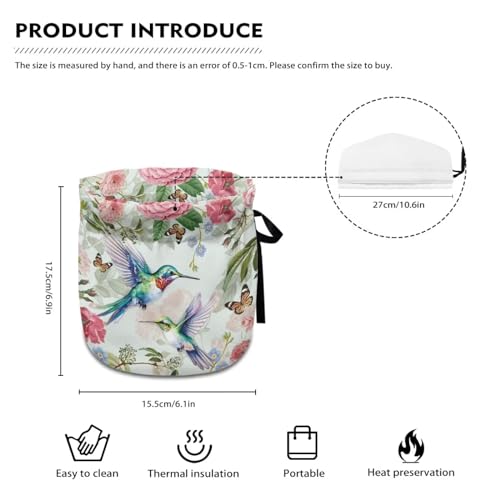 Image of Hummingbird Flower Teapot Cozy for Teapot Tea Pot Dust Cover Teapot Cozies Insulation and Keep Warm Kitchen Accessory for Home Kitchen Office Holiday Party Decor