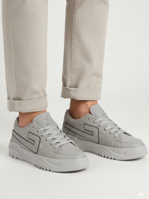 Image of FAUSTO Men's Low Top Chunky Lace-Up Sneaker Shoes|Low Ankle Casual Shoes|All Day Comfortable Sneakers