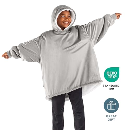 Image of Bare Home Wearable Blanket Hoodie - Soft Plush Sherpa - Warm and Cozy - Oversized Wearable Blanket