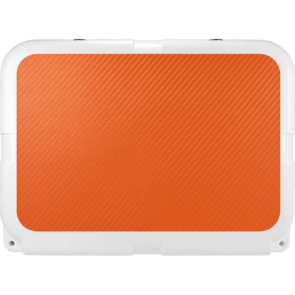 Skinit Decal Cooler Skin Compatible with YETI Tundra 35 Hard Cooler - Orange Carbon Fiber Specialty Texture Material Design