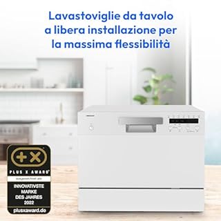 MEDION Mini lavastoviglie (capacità 6 coperti, 6 programmi di lavaggio, programma ECO, display a LED, 47 dB, MD 37496)