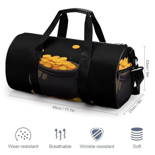 Pot Of Gold Gym Bag Travel Duffel Bag Lightweight Carry On Weekender Bag Tote Bags for Women Men2
