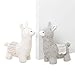 Tope de puerta animal gris/blanco de tela/arena de 30x27x12 cm (2 Unidades)