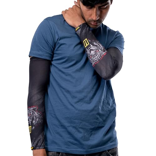 Image of Tiivra Arm Sleeves, UV & Tan Protection, 4 - Way Stretch Arm /Hand sleeves for Men, Women for Riding, Biking, Cricket, Running, Sports