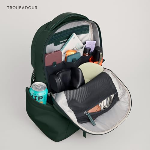 Image of Troubadour Apex 4.0-22L Premium Laptop Backpack - Ergonomic & Water Resistant - Designed for Work and Travel - Obsidian Green