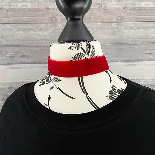 Oblique Unique® Halsband Halskette für Damen Mädchen Kette aus Samt Choker für JGA Junggesellinnenabschied Party (Rot)