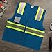 Uno Mejor Blue Safety Vest with Pockets, Hi Vis Construction Vest for Men Women, Neon High Visibility Mesh Work Vest with Reflective Strips for Contractors/Surveyors, ANSI Compliant, (UB-Blue, S)