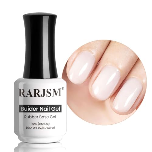 RARJSM Rubber Base Milky WhiteBuilder Extension Gel Builder Soft WhiteRubber Base Coat Gel Nail Polish 15ml Natural White Nail Strengthener Soak Off Curing Requires 1 Bottle for Home Salon DI product thumbnail 9