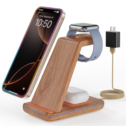 3 in 1 Wireless Charging, Wireless Charger Stand for Multiple Apple Devices, Wireless Charger for...