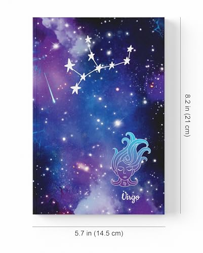 Image of AccuPrints A5 Premium Soft Bound Notebook Size 5.8 * 8.25 inches Diary for Girls and Women (144 Ruled Pages with planner, 80 GSM) (Virgo zodiac signs)