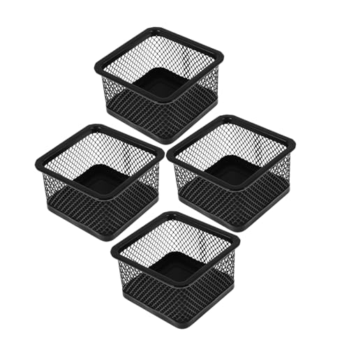 OFFSCH 4pcs Metal Paperclip Holder Mesh Binder Clip Dispenser for Office Supplies Versatile Desk Organizer for Clips Snacks and Study Materials Space-saving Design