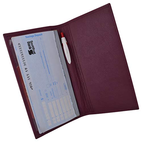 Marshal Genuine Leather Checkbook Cover Case #156-cr (CN Purple)