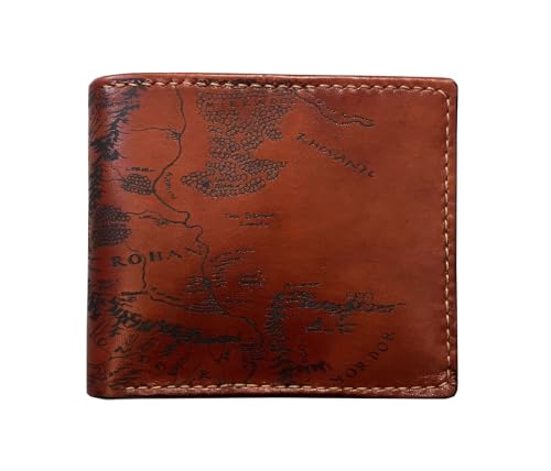 Image of Vintage Handmade Mens Wallet - Genuine Leather Bifold with Map Engraving, Customizable Gift - 7CH