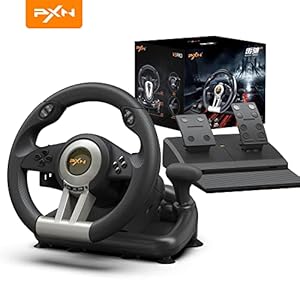 PXN Racing Wheel – Gaming Steering Wheel for PC, V3II 180 Degree Driving Wheel Volante PC Universal Usb Car Racing with Pedal for PS4, PC, PS3,Xbox Series X|S, Xbox One
