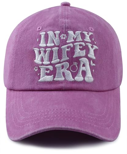 mukroiw Bridal Shower Gifts for Women Cute Bride Hat in My Wifey Era Baseball Cap Wedding Engagement Anniversary Christmas Birthday Gifts for Wife Mom Mama Pink