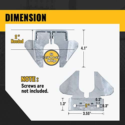 Vivida Wall Mount Butterfly Latch 1-3/8" To 1-5/8", Butterfly Gate Fork Latch With Padlock Hole, For 1-3/8" To 1-5/8" Gate Frame, Mounts To Wooden Fence Post Or Wall, Galvanized Steel, 2 Pcs #TOP1