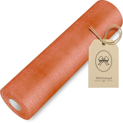 100%Mosel Chemin de Table en Non-tissé, en Terracota (30 cm x 25 m), Nappe décorative pour...