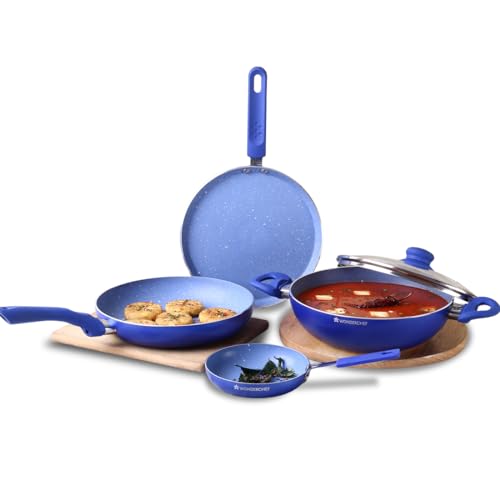 Wonderchef Royal Velvet Induction Base Aluminium Cookware Set with Free Mini Frying Pan 1.5 Litres