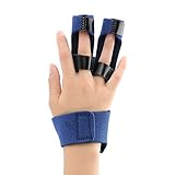  Férula para abrazadera de dedo, soporte de dos dedos transpirable Férula ajustable para dedo Estabilizador de extensión completa de mano y muñeca para esguince Cuidado de todos los dedos