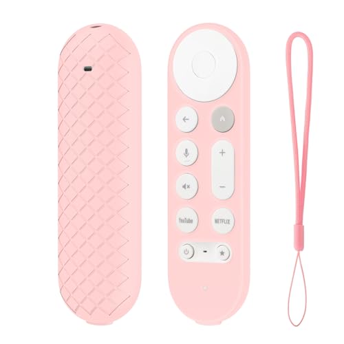 Coque silicone Google TV Streamer 4K 2024 rose protection télécommande vocale