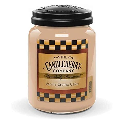 Candleberry Candles | Strong Fragrances for Home | Hand Poured in The USA | Highly Scented | 135 Hour Burn Time | Large Jar 26 oz (Vanilla Crumb Cake) Cover