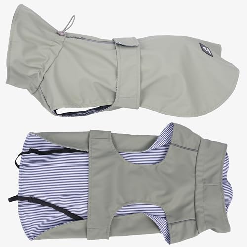 Wanderpfote Hunderegenjacke in Grau, Größe XS - Stilvoller Hunderegenmantel - besonders Qualitativ und Hochwertig - Regenjacke für Hunde