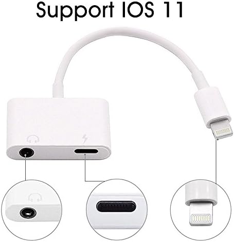 iPhone Adapter, Charm sonic iPhone Headphone Adapter 2 in 1 Lightning to 3.5mm Audio Jack and Charger Adapter for iPhone 7/7 Plus / 8/ 8plus/ X, Support iOS 11