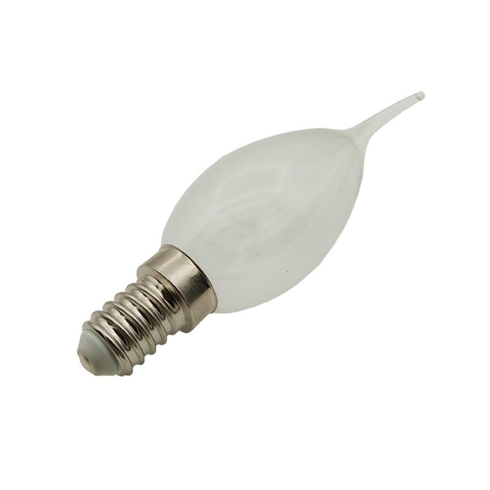 HHF Illuminazione Domestica, Confezione da 50 lampadine LED a Forma di Candela, AC85-265V 2W C35L E14/E12, luci Colorate a Coda Lunga, lampade di Cristallo(Verde,AC85-265V E14)
