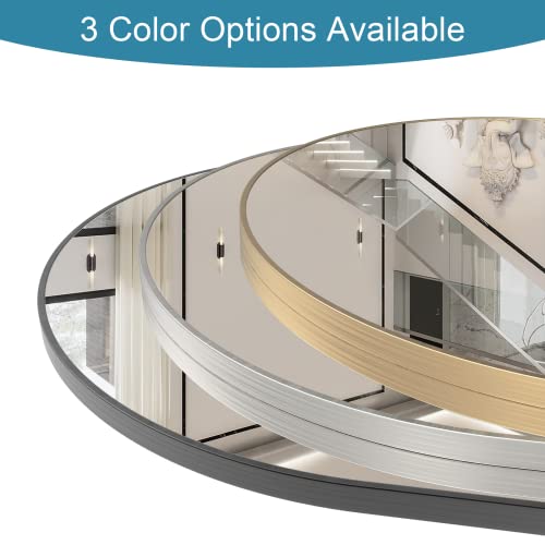 Fennio Wall Mirrors For Bathroom, Bedroom, Living Room - 36 X 24 Inch Arched Wall Mounted Make Up Vanity Mirror, Aluminum Frame Wall Decor Mirror, Brushed Copper Gold #TOP5