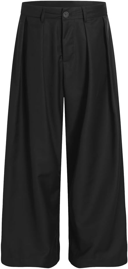 Men's Casual Dress Pants Drop Straight Wide Leg Trousers Pants for Men