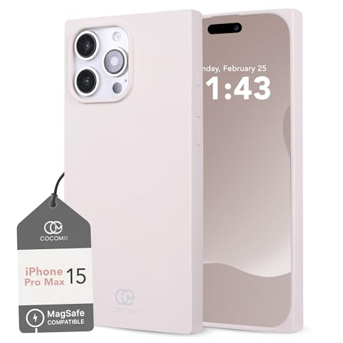 Image of COCOMII Rectangle for iPhone 15 Pro Max Case, Matte Ivory Silicone