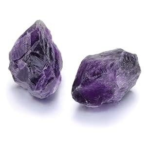 JOVIVI Amethyst Crystal,2pc 1.57″-2.17″ Large Amethyst Raw Crystals Stones,Natural Healing Crystals Gemstones Purple Rock Rough Stone for Crystal Lovers Reiki Spiritual Gifts