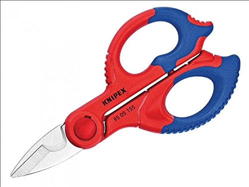 Knipex 95 05 155 SB Electrician's Shears, handy cable shears with plastic belt pouch
