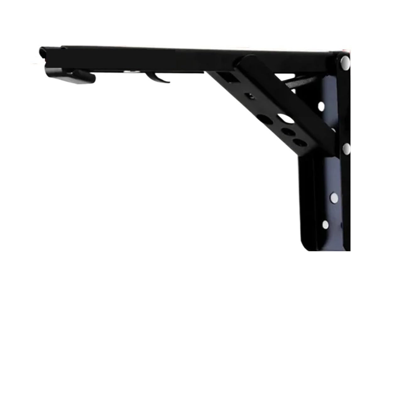 Linypa66 2Pc Black 8 Inch Folding Shelf Brackets 2Pcs Multiple Sizes Triangle Folding Angle Bracket Heavy Support Bench Table Shelf Furniture Hardware(2Pc Black 8 Inch)