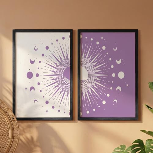 Image of NoWorries Wall paintings for home decoration & Wall art for living room (13x19inches) (Color-Lavender) Set of 2 Big frames for wall decoration (Art-10)