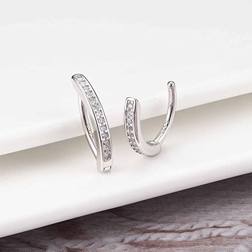 Lolias 14G Clicker Belly Button Rings For Women 925 Sterling Silver Belly Button Ring Curved Cz Reverse Clip-On Belly Button Ring Barbell Piercing Silver Tone Navel Body Piercing Jewelry 10Mm #TOP4