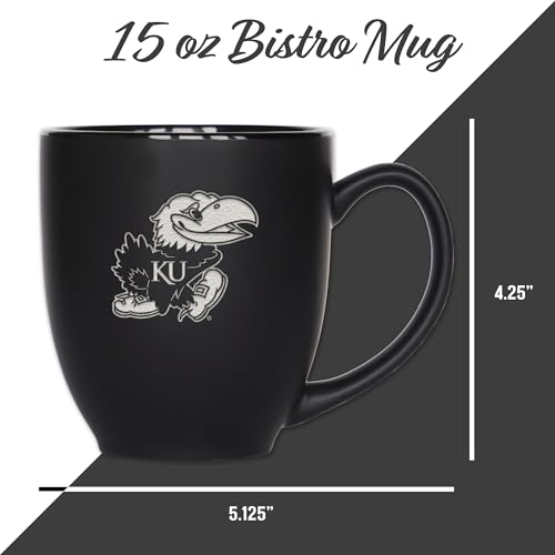 Image of Rico Industries NCAA Primary 15-Oz Personalized Matte Black Bistro Mug - for Hot or Cold Drinks