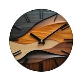CravoFlow Orologio da parete in legno, silenzioso, decorativo, da appendere, per camera da letto, sala da pranzo, soggiorno, 20 cm