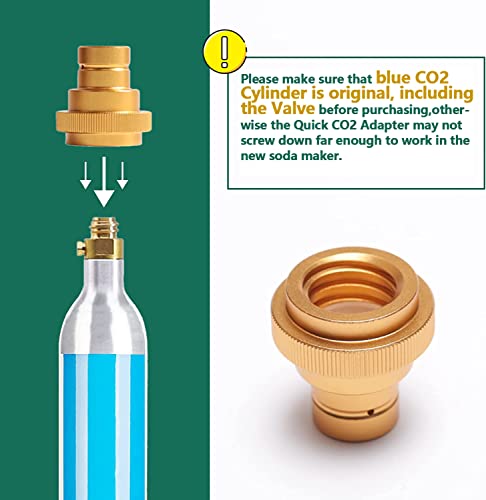 Quick Co2 Adapter For Soda Water Compatible With Duo/Terra/Art Sparkling Water Maker Connecting Original Blue Co2 Cylinder With Tr21-4 Male Thread Soda Maker Valve Refill Accessories #TOP1