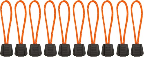 Exotac - TinderZIP Zipper Pull Fire Starter with Built-in Tinder for Emergency Kits, Camping, Hiking, and Essential Supplies (Orange) (Pack of 2)