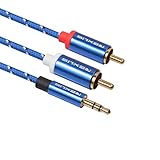 ★Cinch Audiokabel, 3.5mm Klinkenstecker auf 2 x Cinch Stecker