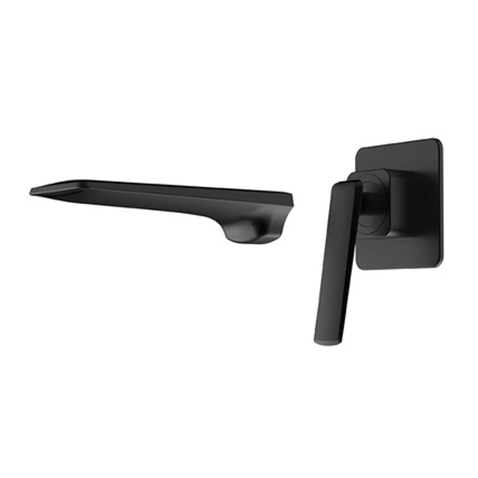Grifo de lavabo oculto en oro blanco y mezclador de pared para baño elegante