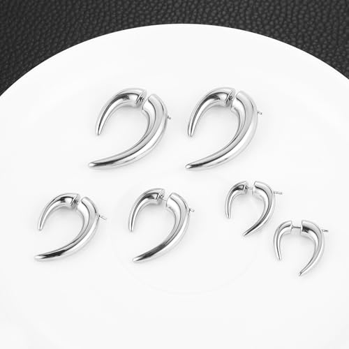 HZMAN Dragon Claw Stud Earrings for Men Women Stainless Steel Gothic Punk Piercing Sharp Claw Spike Earring Jewelry Gift3