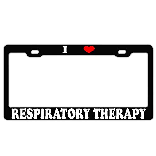 respiratory license plate frame - POUDBDH I Heart Respiratory Therapy Black License Plate Frame Car Licenses Plate Covers for License Tag Aluminum Metal License Plate Frame 12 inch X 6 inch